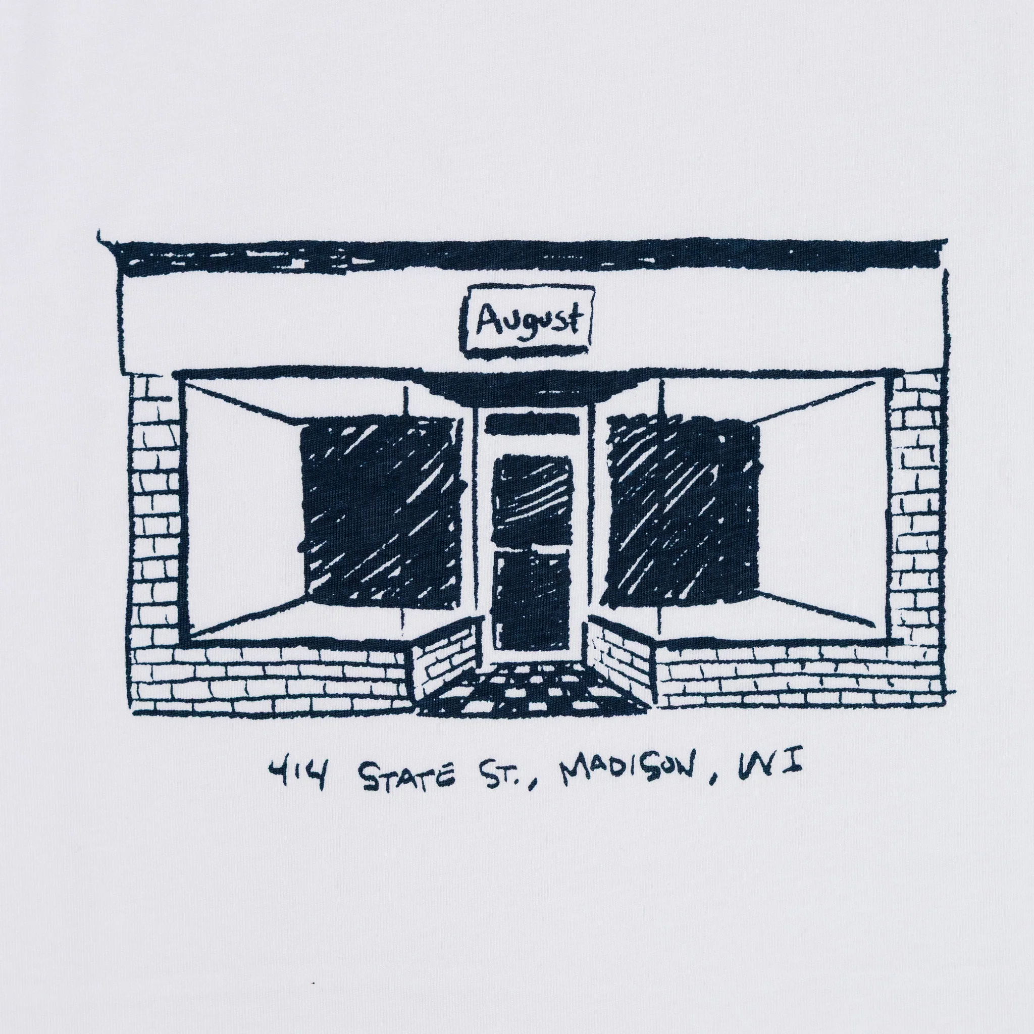 August "Father & Son" Shop Ringer T-Shirt (White/Navy)