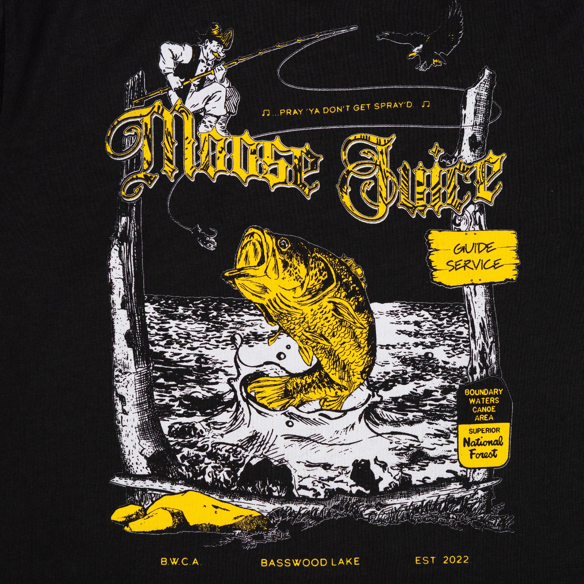 August "Moose Juice Guide Service" 6.5oz Cotton T-Shirt (Cole)
