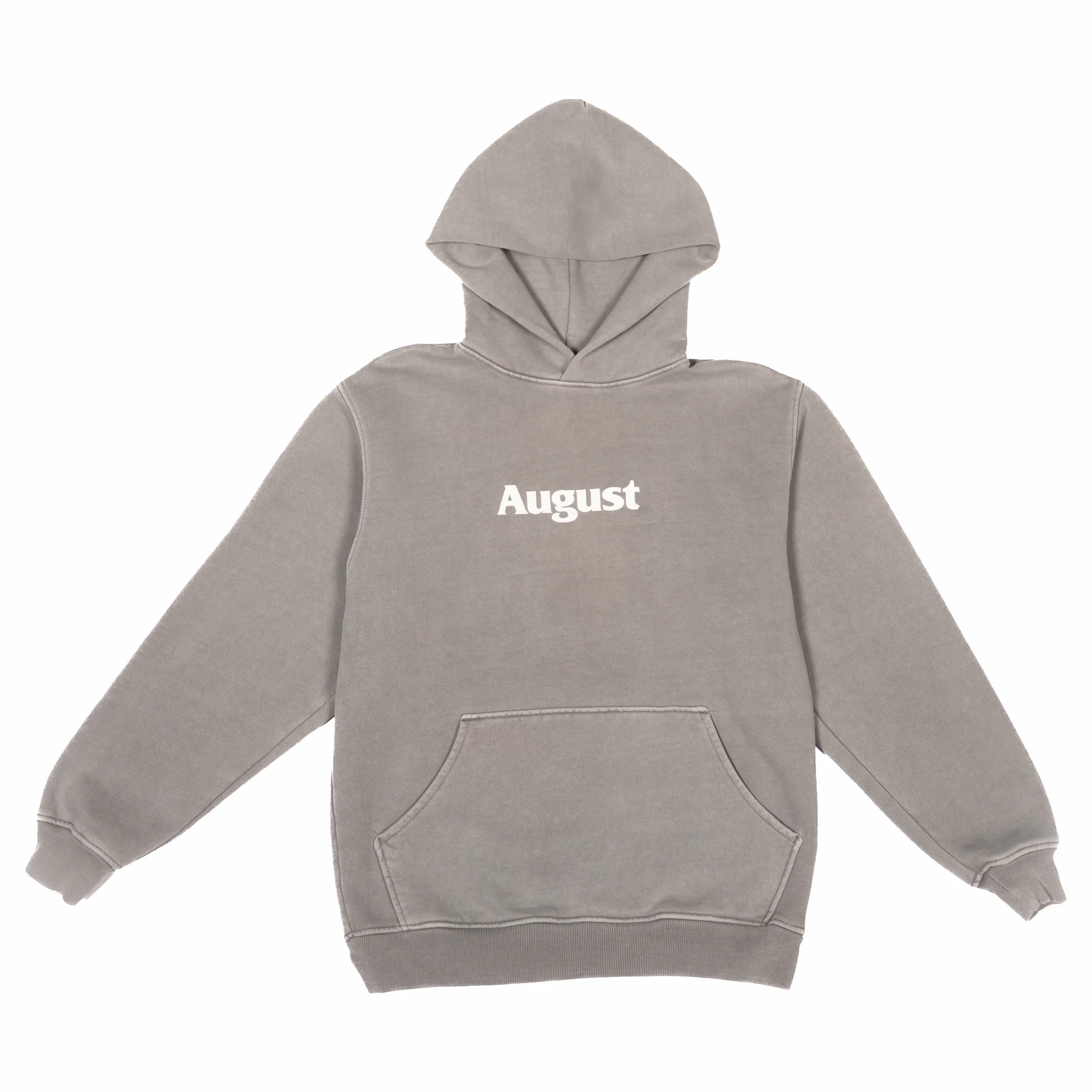 August "Puff Logo" 15oz Heavyweight Hoodie (Ultimate Grey)
