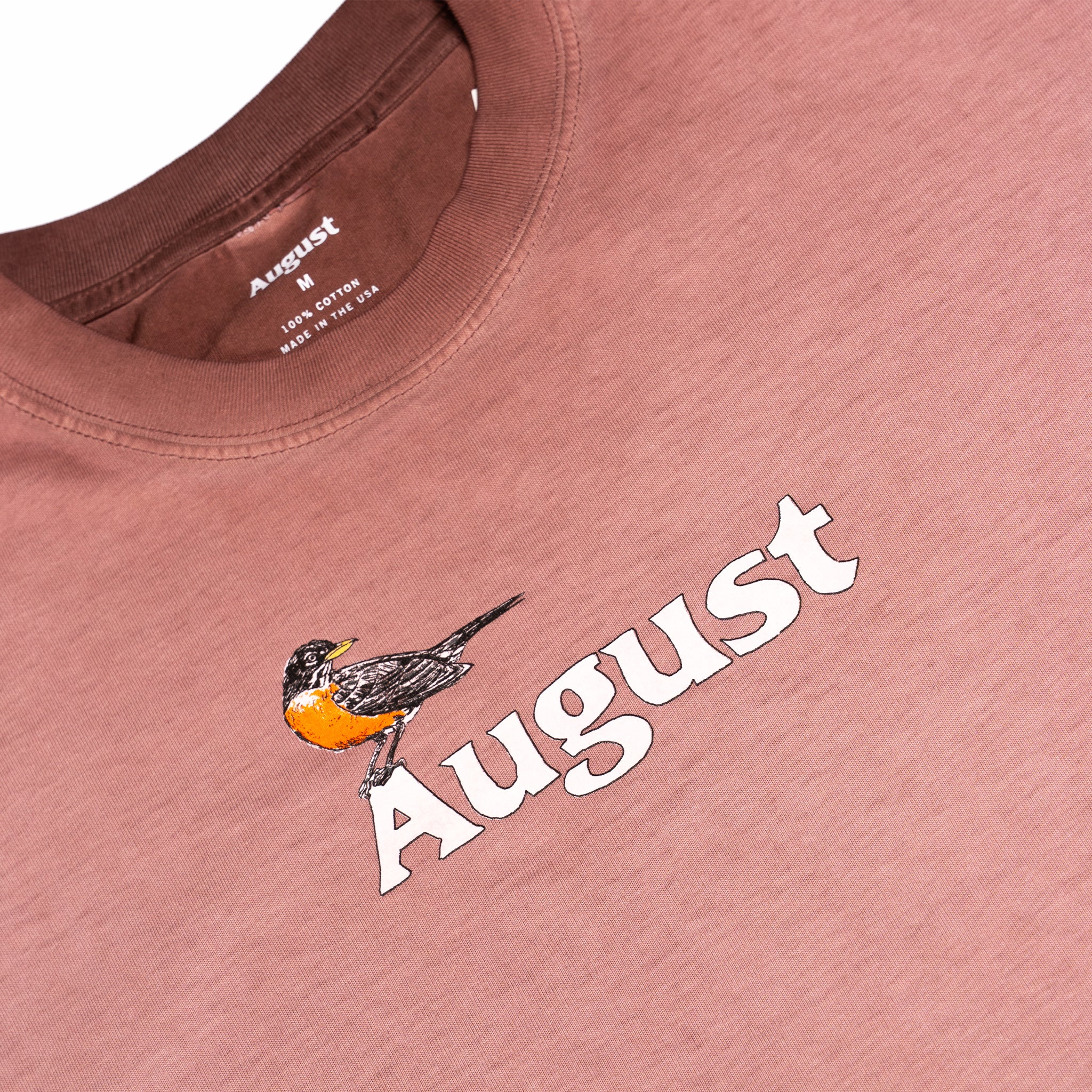 August "Robin" 7.5oz Heavyweight T-Shirt (Blush Oli Wash)